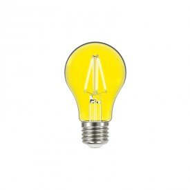 lampada led taschibra filamento color a60 4w bivolt e27 amarelo